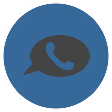Telefon mesajı düz yuvarlak vektör simgesi