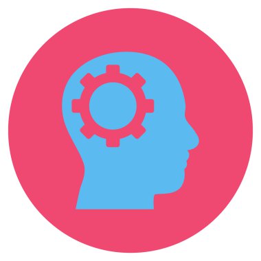 Akıl vites düz yuvarlak vektör simgesi