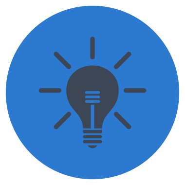 Ampul düz yuvarlak vektör simgesi