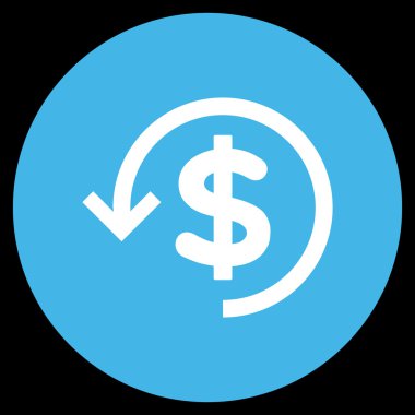 Düz yuvarlak vektör simge iade