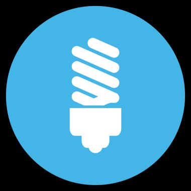 Vektör simge düz yuvarlak floresan ampul