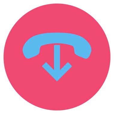 Vektör simge yuvarlak düz telefon asmak