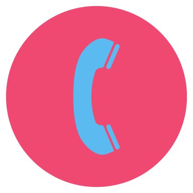 Telefon alıcı düz yuvarlak vektör simgesi