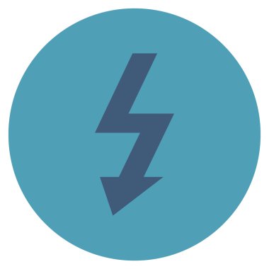 Yüksek gerilim düz yuvarlak vektör simgesi