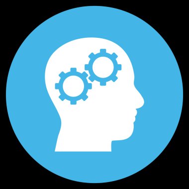 Beyin vites düz yuvarlak vektör simgesi