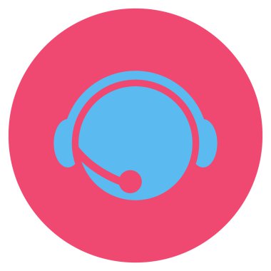 Çağrı Merkezi operatörü düz yuvarlak vektör simgesi