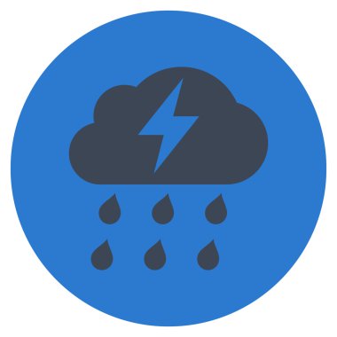 Fırtına düz yuvarlak vektör simgesi