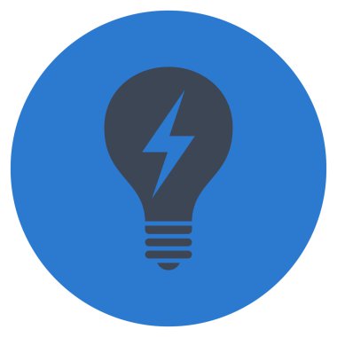 Düz yuvarlak vektör simge elektrikli ampul