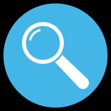 Büyüteç'i düz yuvarlak vektör simgesi