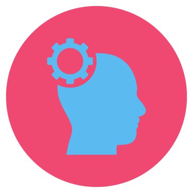 Akıl vites düz yuvarlak vektör simgesi