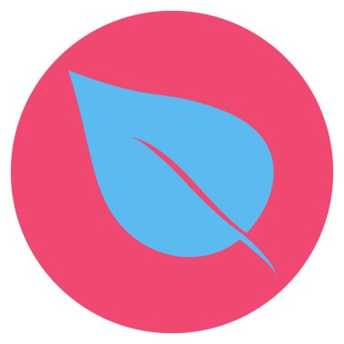 Bitki yaprak düz yuvarlak vektör simgesi