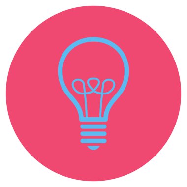 Lamba ampul düz yuvarlak vektör simgesi