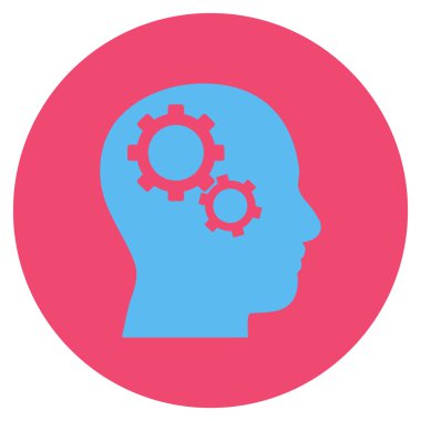 Beyin vites düz yuvarlak vektör simgesi