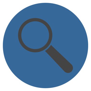 Arama aracı düz yuvarlak vektör simgesi