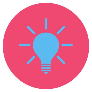 Ampul düz yuvarlak vektör simgesi