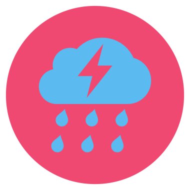 Fırtına düz yuvarlak vektör simgesi