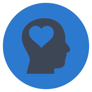 Sevgili baş düz yuvarlak vektör simgesi