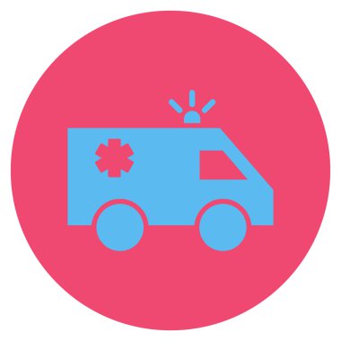 Acil araba düz yuvarlak vektör simgesi