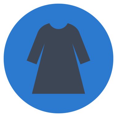 Kadın elbise düz yuvarlak vektör simgesi