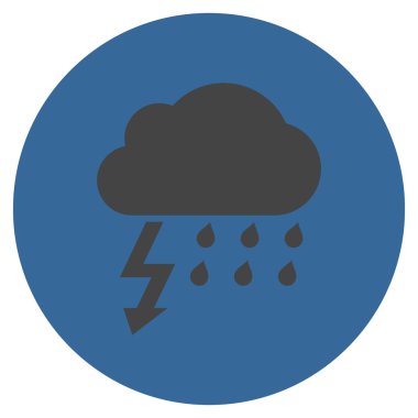 Fırtına düz yuvarlak vektör simgesi