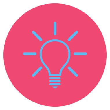 Ampul düz yuvarlak vektör simgesi