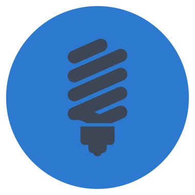 Vektör simge düz yuvarlak floresan ampul