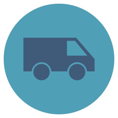 Van düz yuvarlak vektör simgesi