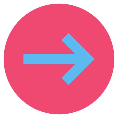 Düz yuvarlak vektör simgesi sağ ok