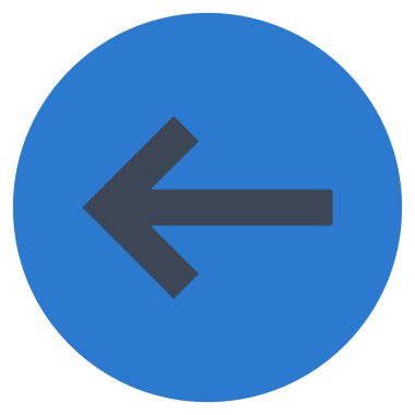 Düz yuvarlak vektör simge sol ok