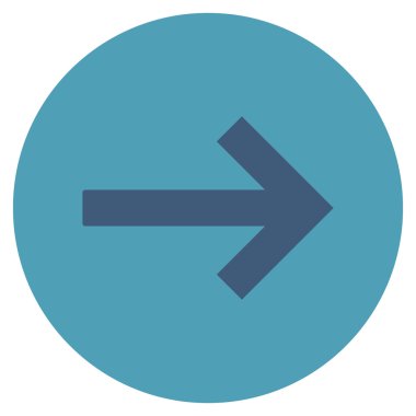 Düz yuvarlak vektör simgesi sağ ok