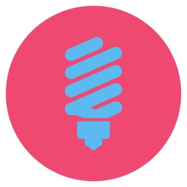 Vektör simge düz yuvarlak floresan ampul