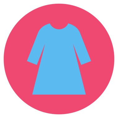 Kadın elbise düz yuvarlak vektör simgesi