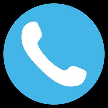 Telefon alıcı düz yuvarlak vektör simgesi