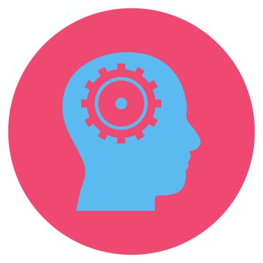 Akıl düz yuvarlak vektör simgesi