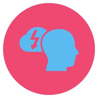 Düz yuvarlak vektör simge beyin fırtınası