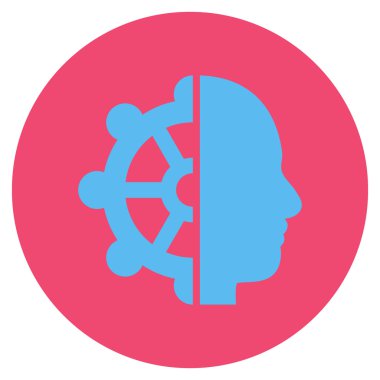 Akıl düz yuvarlak vektör simgesi