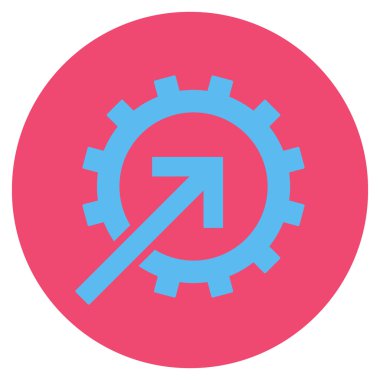 COG Tümleştirme düz yuvarlak vektör simgesi