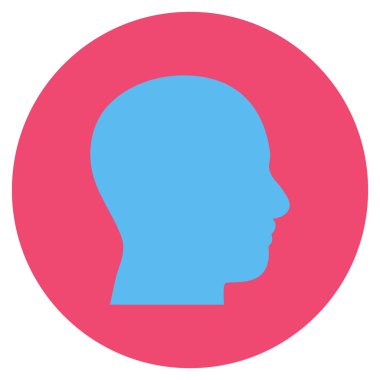 Kafa vektör simge yuvarlak düz profil