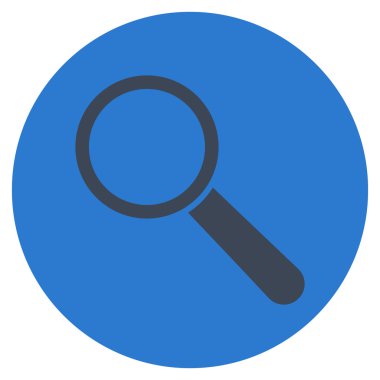 Arama aracı düz yuvarlak vektör simgesi