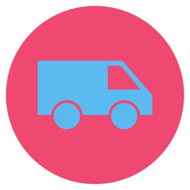 Van düz yuvarlak vektör simgesi