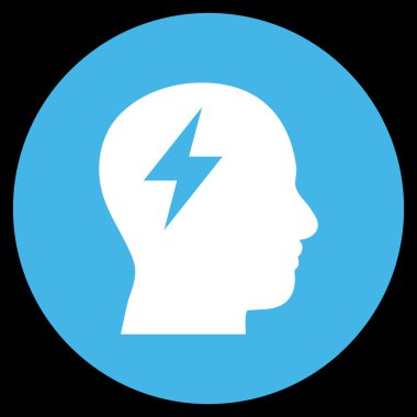 Düz yuvarlak vektör simge beyin fırtınası