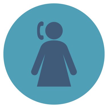 Arama kadın düz yuvarlak vektör simgesi