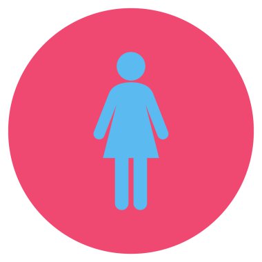 Kadın düz yuvarlak vektör simgesi