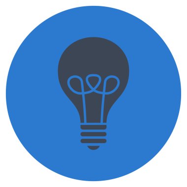 Lamba ampul düz yuvarlak vektör simgesi