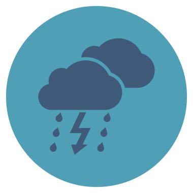 Fırtına düz yuvarlak vektör simgesi