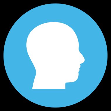 Kafa vektör simge yuvarlak düz profil