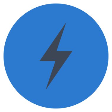 Elektrik düz yuvarlak vektör simgesi