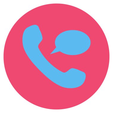 Telefon mesajı düz yuvarlak vektör simgesi