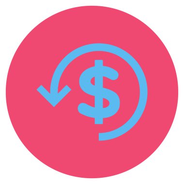 Düz yuvarlak vektör simge iade