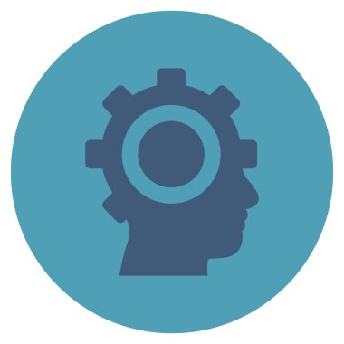 Cyborg vites düz yuvarlak vektör simgesi